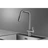Смеситель кухонный с выдвижным изливом GRANULA KS-7273 СТАЛЬ МАТОВАЯ PF7273-D1 SM